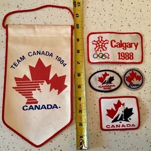 Team CANADA vintage Bundle. Banner and Patches